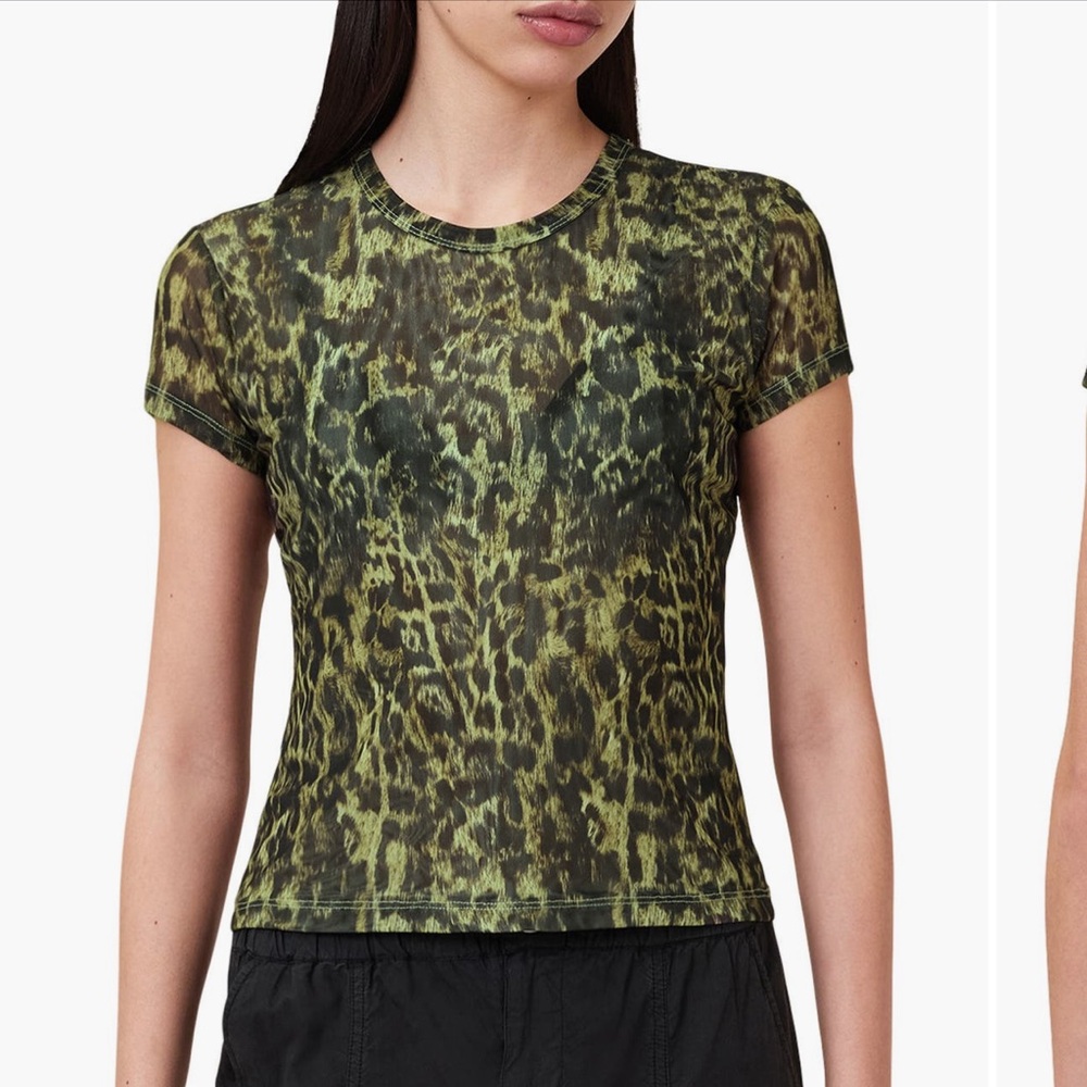 ALL Saints mesh leopard top NEW